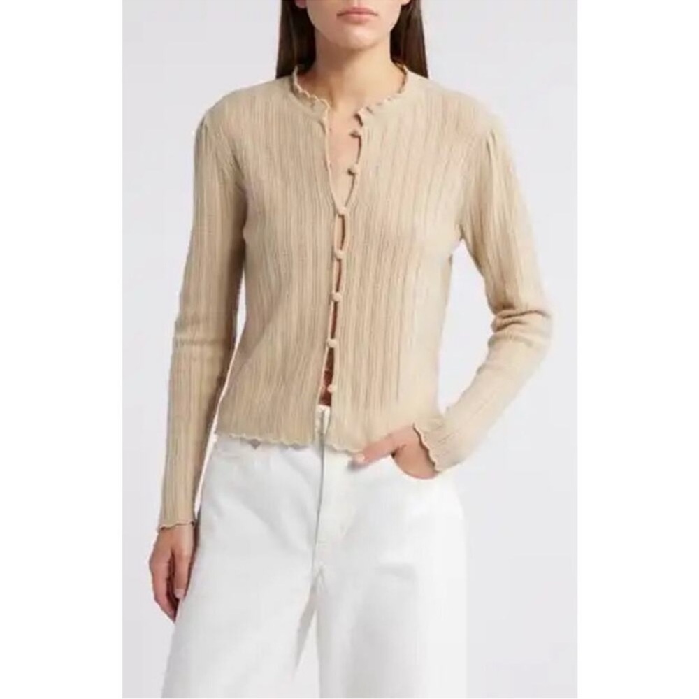 Frame Denim 100% Cashmere Cream Knit Sweater